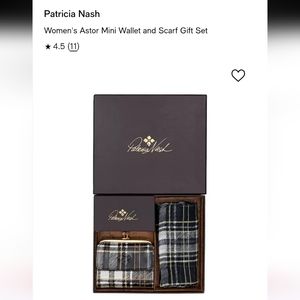 NWT Patricia Nash Astor mini wallet and scarf  set, black/white plaid
